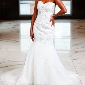 Strapless Mermaid Wedding Dress size 8 -Ivory